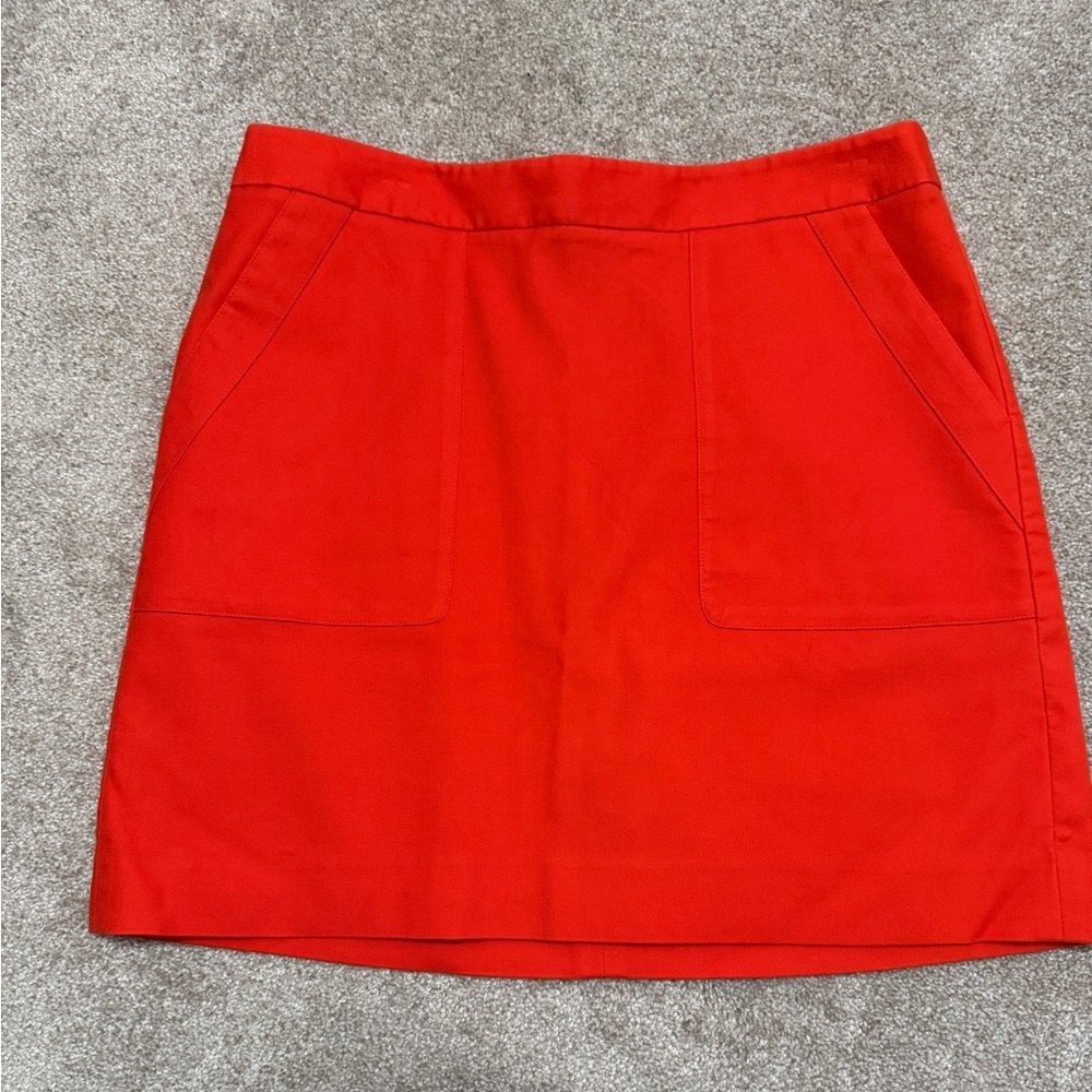 Loft - Bright Orange A-Line Skirt - size 8